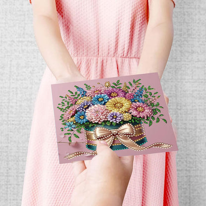 JBTM24 12 Packs Diamond Art Cards Kit, Diamond Painting Greeting Cards with Envelopes, DIY Card Making Kits for Adults, Gifts for Families, Friends, Partners (Bouquet)