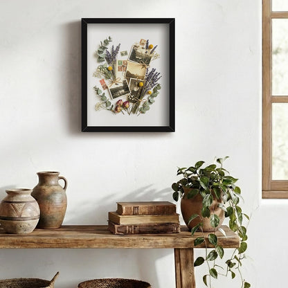 12x16 Large Shadow Box Frame | Soft Linen Back & Push Pins Included, Polystyrene Glass Memory Display Case for Flowers, Tickets & Cherished 3D Items, Black