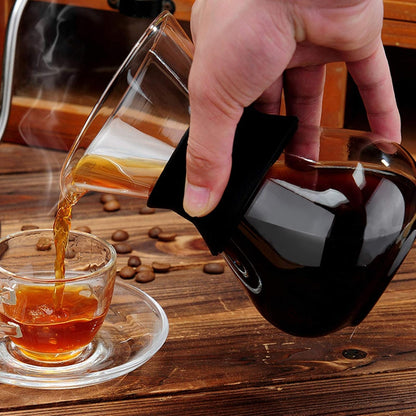 GOWENIC Pour Over Coffee Maker, Heat-resistant Borosilicate Glass Manual Dripper Brewer with Stainless Steel Filter
