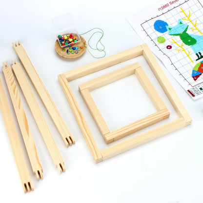 FMTYAOIU 6 Sets Stretcher Bars for Needlework 3 Sizes Wooden Canvas Splicing Stretcher Bars Set with 100 Pins for Crafts Needle Felting Embroidery Thread Frame Set