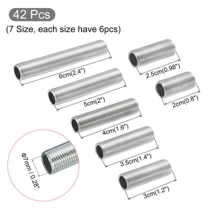MECCANIXITY Lamp Pipe Kit with Lock Nuts Teeth Washers 1/8IP Thread Fasteners Assortment for Chandelier Ceiling Light Repair Assembly DIY Hardware, Pack of 126