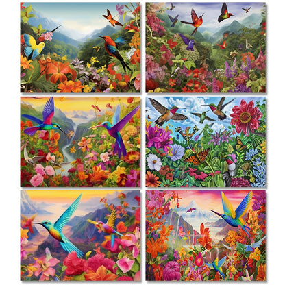 DOTSOPS Diamond Painting Kits Art Adults Painting Kit Crafts DIY 5D Diamond Art Packs Kits Full for Adults Beginner Home Wall Decoration Gift 11.8x15.7 Inches (6 Pack Flowers Bird)