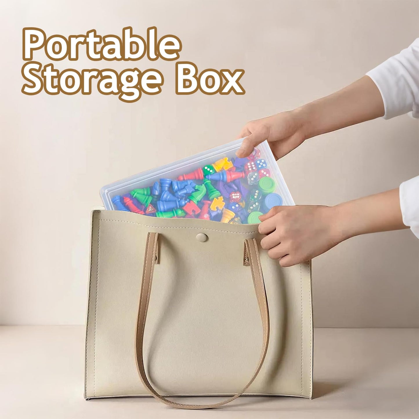 Board Game Storage, 3 Pack Stackable Board Game Storage Containers with Snap Tight Latch Lid, Portable Plastic Case Bin Storage Box for Games Puzzle Magazine A4 Paper Craft Hobby