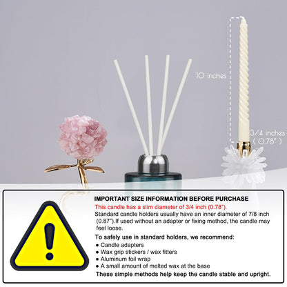 Tipgute 10 Pack Ivory Spiral Taper Candles 3/4×10 Inch – Dripless Smokeless Unscented Long Twisted Tapered Candle Sticks for Wedding Dinner Home Decor Advent Christmas – Cream Candlesticks