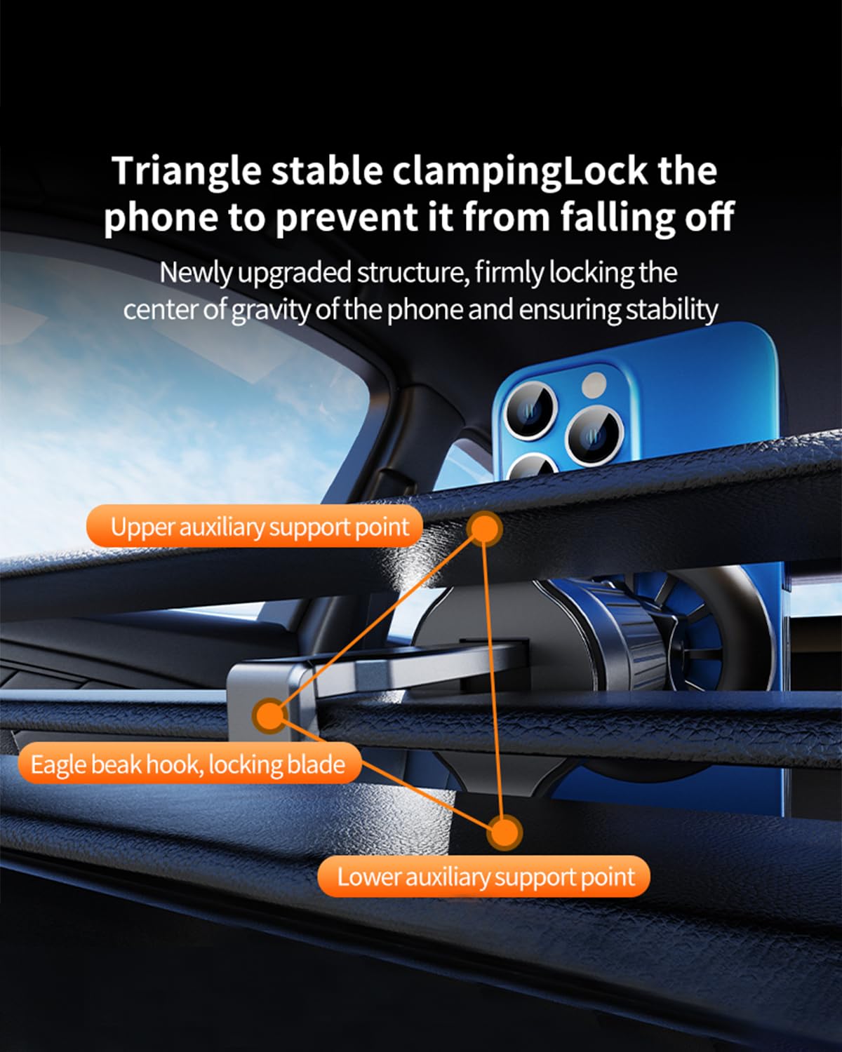 Vent Phone Mount for Car, Magnetic with Car Phone Holder, Case-Friendly & Secure Fit Black