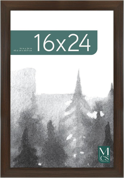 MCS Museum Poster Frame 16x24 Espresso Woodgrain, Vertical & Horizontal Large Picture Frame for Photos, Posters