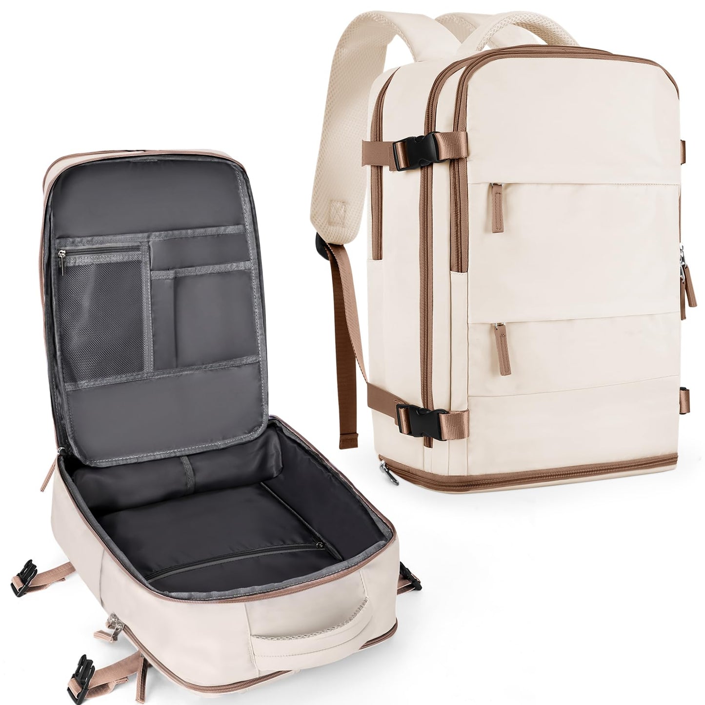coowoz Travel Backpack Carry On for Women Man Gym Backpacks with Laptop Compartment Mochila de Viaje Teacher Personal Item Backpack Airplane Accessories Must Haves Grey Small