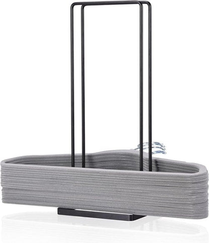 EASTTOWEST Hanger Organizer - Sturdy Black Carbon Steel Rack Holds 110 Wire Hangers | Ideal for Closet & Laundry Room