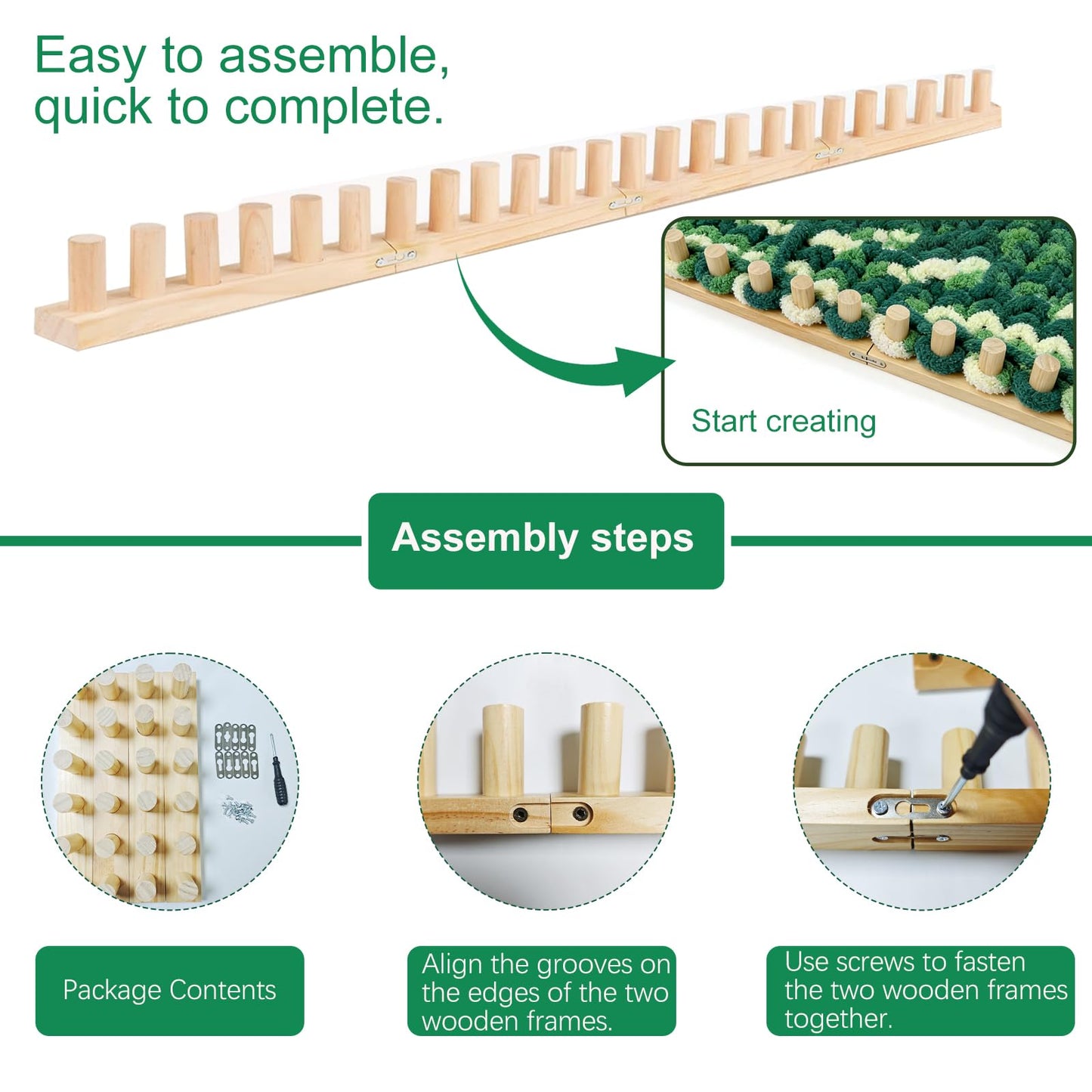sdaeye 52" Chunky Knitting Blanket Loom – Portable, Foldable Design for DIY Beginners, Customizable Hand Knitting for Chunky Yarn Blankets, Stress Relief