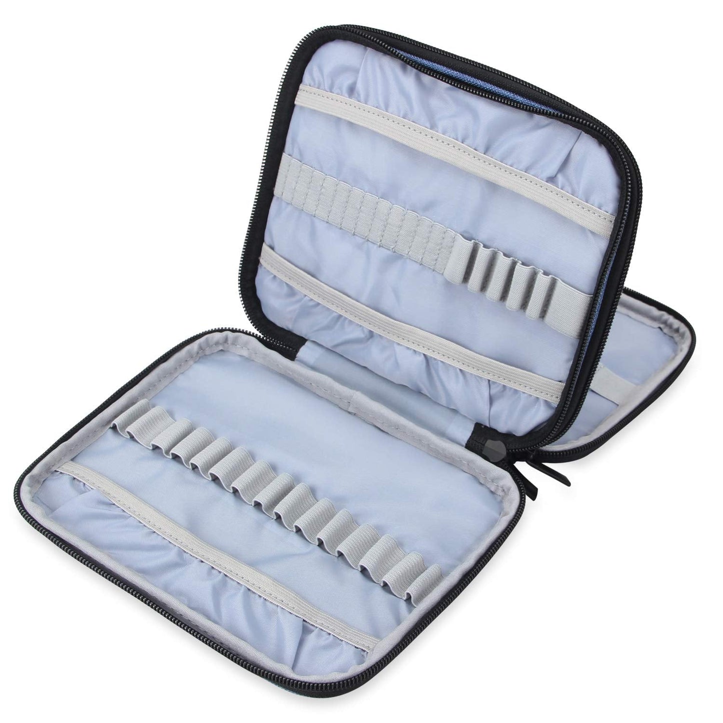 Teamoy Organizer Case for Interchangeable Circular Knitting Needles, Crochet Hooks and Knitting Accessories, Keep All in Place and Easy to Carry, Blue (No Accessories Included)