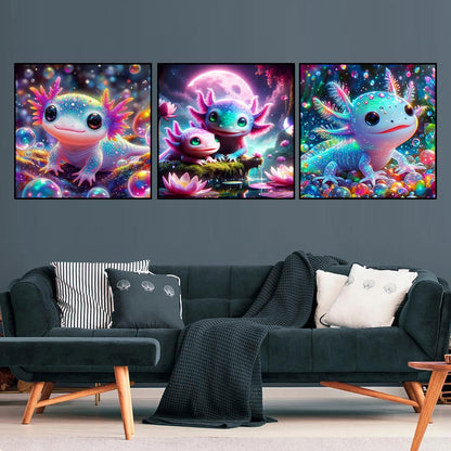 Axquilon 3 Pack Salamander Diamond Art Kits for Adults, Diamond Painting Kits for Adults Beginner, DIY 5D Full Drill Gem Art for Home Wall Decor 14x14 inch