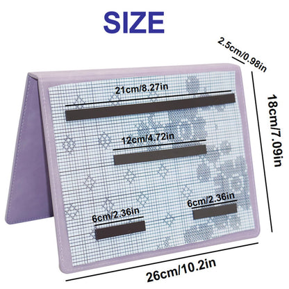 Cowenhey Knitting Pattern Holder with Pocket, Knitting Chart Holder with 4 Replacement Magnets, Holder Foldable Knitting Chart Keeper for Fixed Crochet Pattern on Knitting Pattern (Purple)
