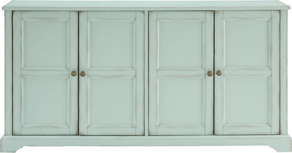 Crosley Furniture Holbrook Traditional Sideboard Buffet Cabinet, Kitchen Storage, Living Room TV Stand, Distressed Seafoam Blue