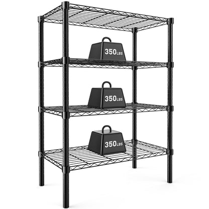 DUMOS 5 Tier Metal Wire Rack Shelf Heavy Duty Standing Shelves Adjustable Steel Closet Shelving Unit Organizers and Storage for Kitchen Bathroom Pantry Office, 13.78" D x 35.43" W x 69.29" H