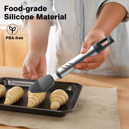 Lebabo Silicone Basting Brush, 7.67 Inch Pastry Brush For Baking Barbecue, Heat Resistant Grill Brush For Oil And Sauce, Comfortable Grip, BPA Free and Dishwasher Safe (2 Pcs)