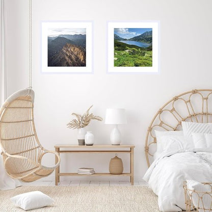 JCJMY 22x22 Picture Frame - White Wall Hanging Frame with Shatter-Resistant Plexiglass & 18x18 Mat