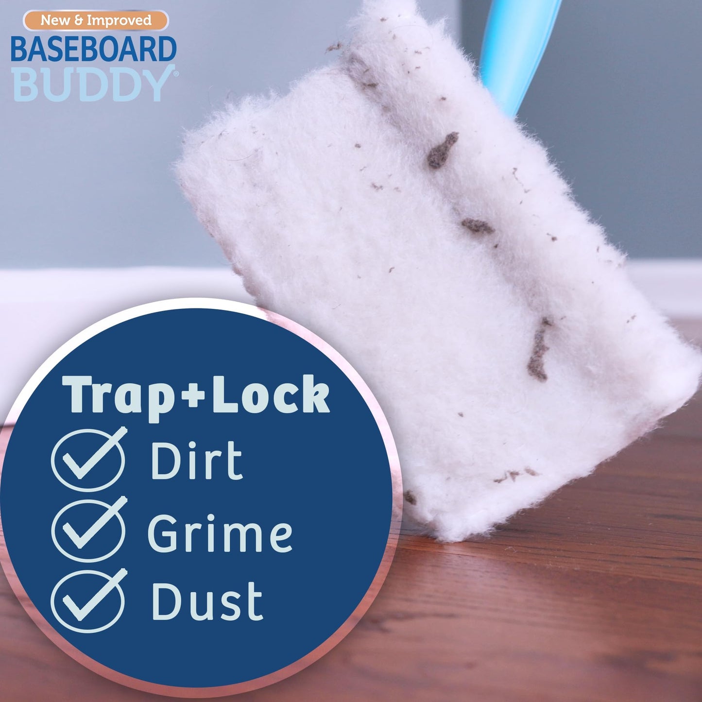Baseboard Buddy – Baseboard & Molding Cleaning Tool! Includes 1 Baseboard Buddy and 3 Reusable Cleaning Pads, As Seen on TV