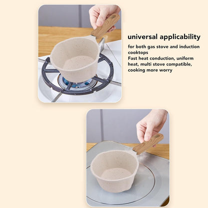 Nonstick Sauce Pan, Small White Soup Pot, Flat Bottom Milk Pot, Multifunctional Cooking Pot for Frying