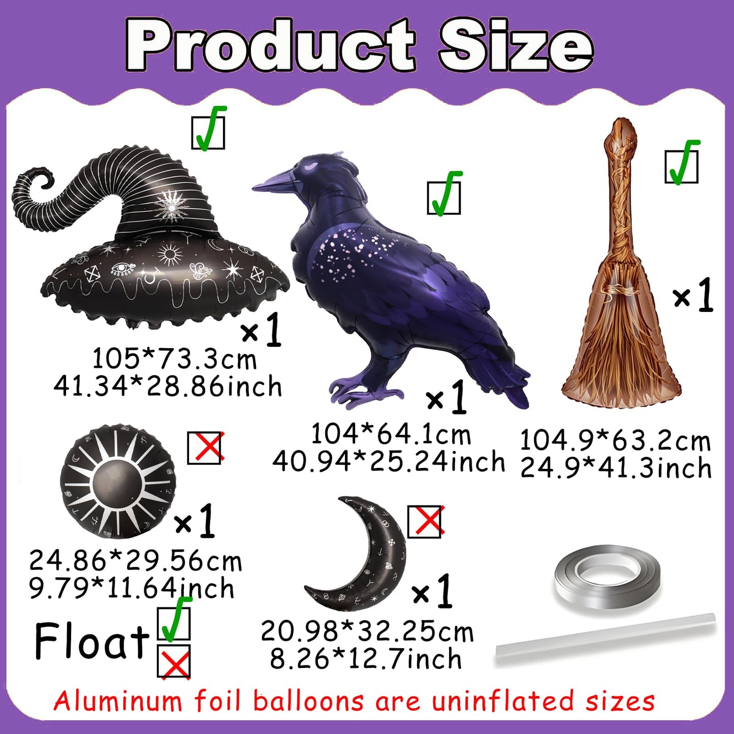 Wizard Hat Balloons Raven Balloons Broom Magic Birthday Party Decorations Witch Birthday Party Decor Wizard Themed Decor Crow Witchcore Decor