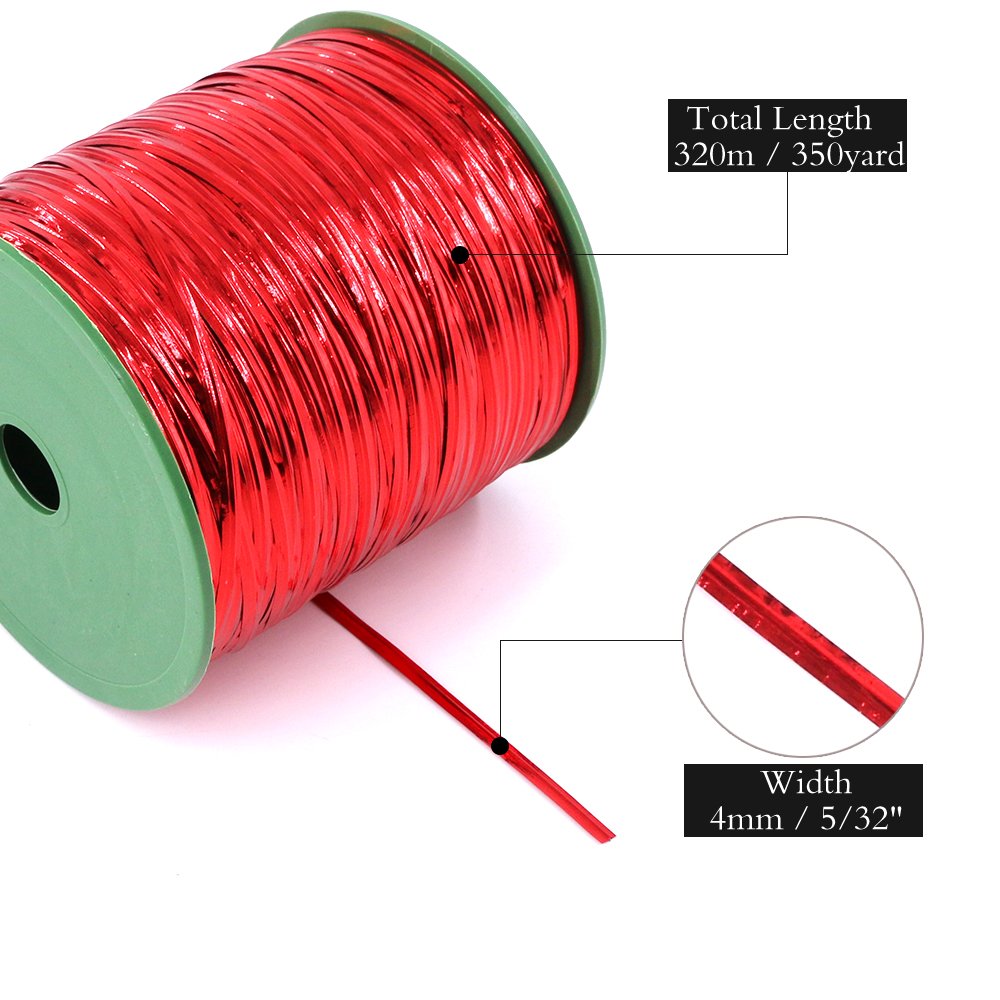 Glarks 350 Yard Red Metallic Twist Ties for Bread Candy Bag Parties Decorative Ties