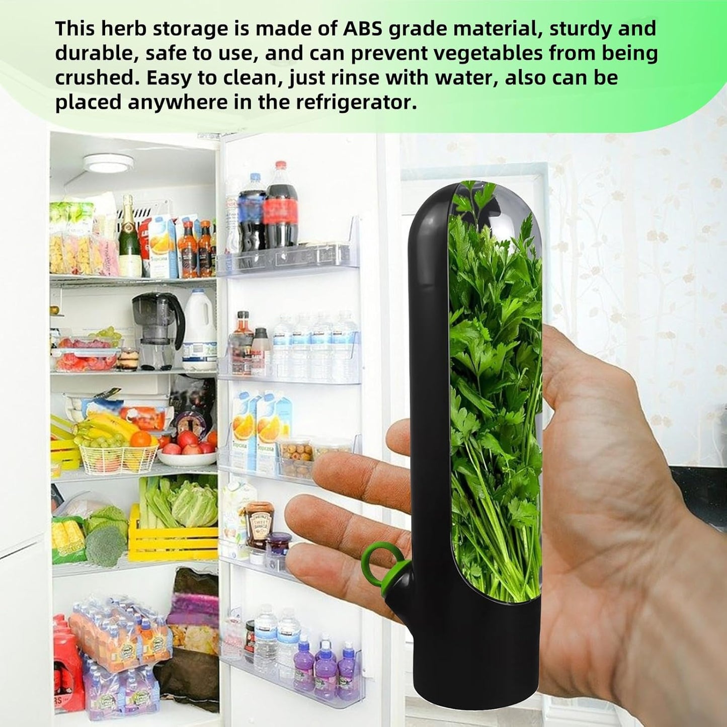 HAPSAON 2-3 Herb Saver for Refrigerator, Herb Keeper for Containers for Refrigerator Keeper for Herb Storage Containers