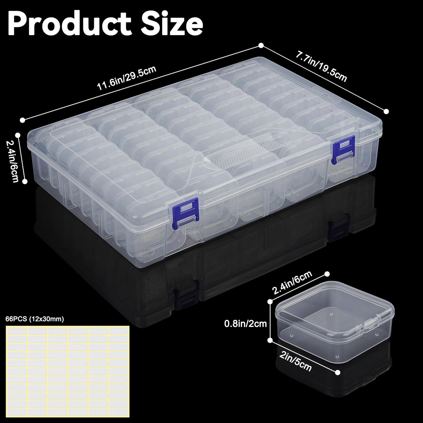 DILIBRA Bead Organizer Box, 138Pcs Small Bead Organizers and Storage Plastic Cases, Mini Clear Storage Containers Boxes with Hinged Lid for Diamond Painting Accessories Seed Jewelry DIY Craft