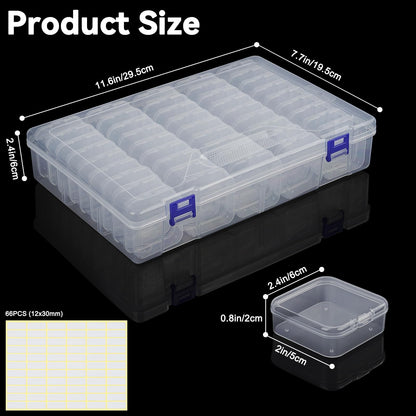DILIBRA Bead Organizer Box, 138Pcs Small Bead Organizers and Storage Plastic Cases, Mini Clear Storage Containers Boxes with Hinged Lid for Diamond Painting Accessories Seed Jewelry DIY Craft