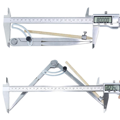 Kintuph 8-Inch Professional Woodworking Compass with Wing & Pencil Holder — Includes 8" Ruler and Pencil Sharpener Perfect for Accurate Circles, Layouts, and Geometric Designs