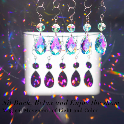 20Pcs Chandelier Crystals Suncatcher,38mm Colorful Teardrop Crystal Chandelier Pendants Parts Beads,Hanging Crystals for Chandeliers