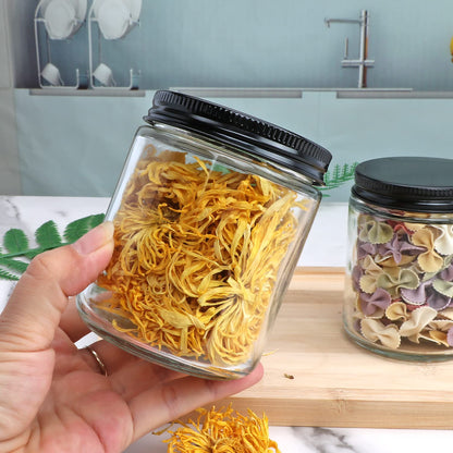 Encheng 8 OZ Glass Jars with Metal Lids,Clear Round Empty Candle Jars with Airtight Lids,Small Mason Canning Jars for Food,Candle,Honey,Candy,30 Pack.