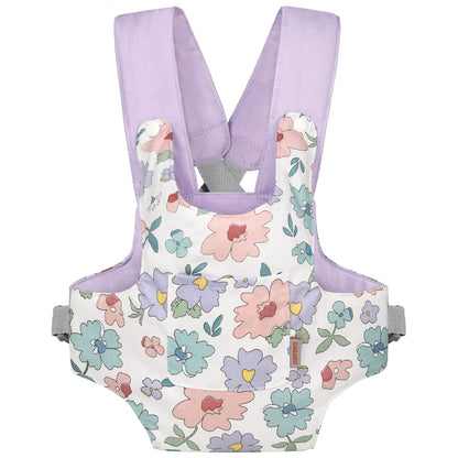 GAGAKU Baby Doll Carrier for Kids, Stuffed Animal Carrier Reborn Baby Carrier with Adjustable Straps, Baby Doll Accessories - Purple (Flowers)