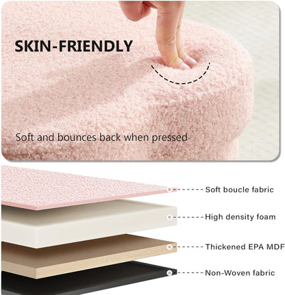 12.6" Flower Shaped Foldable Storage Ottoman,Small Foot Rest with Hidden Storage for Dorm Room/Living
