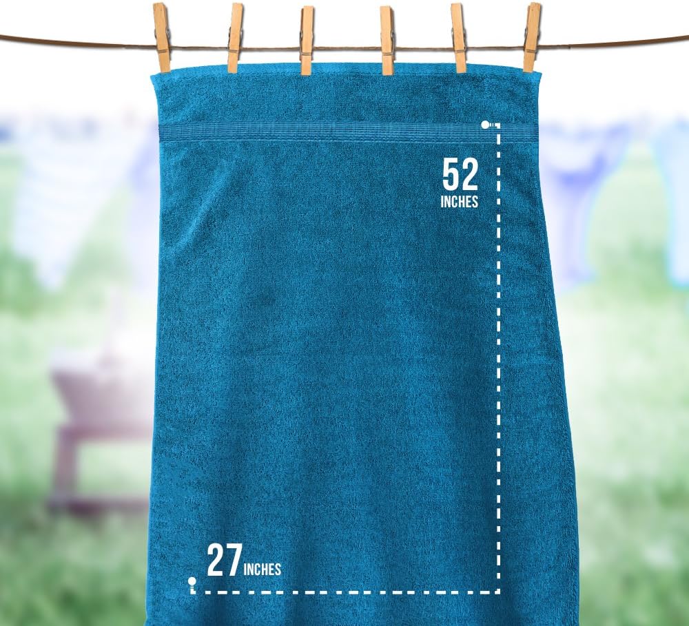 7-Pack 100% 27" 52" CrystalTowels Bath Towels - Extra-Absorbent - Cotton - x