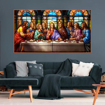 BOHADIY 5D DIY The Last Supper Diamond Painting Kits for Adults, Large Size Full Drill Diamond Arts Rhinestone Pasted, DIY Painting Diamond Dot Arts Crafts for Home Wall Decor Gift 27.5 X 15.7 Inch