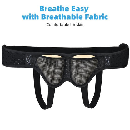 Tenbon Inguinal Hernia Belt for Men & Women - Adjustable Bilateral/Double Inguinal, Groin Hernia Support Truss for Pre & Post Surgery with 2 Removable Pads, Breathable & Discreet Wear Under Clothes (Medium)