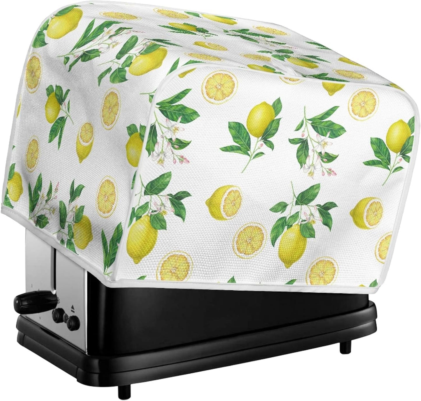 Toaster Cover 2 Slice, Lemon Theme Small Appliance Cover for Kitchen, Dust and Fingerprint Protection