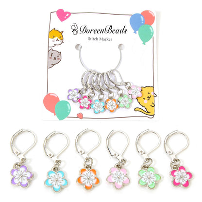 DoreenBeads Stitch Markers for Crocheting and Knitting, Alloy Enamel Crochet Marker Crochet Gifts for Knitting Weaving Sewing Accessories Quilting Jewelry Making