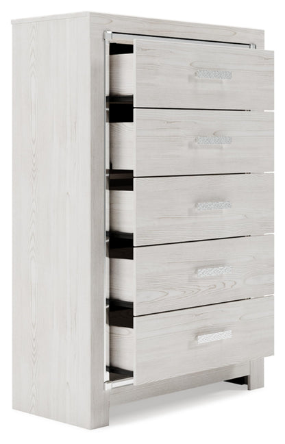 Signature Design by Ashley Altyra Contemporary 5 Drawer Chest, White