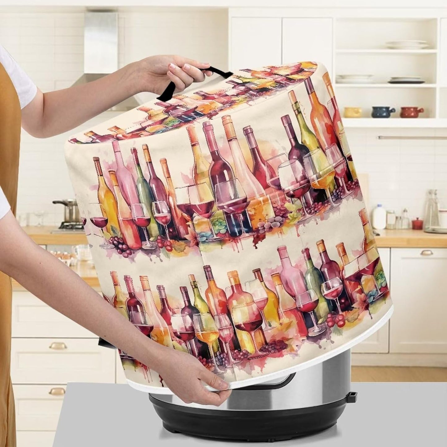 Pressure Cooker Cover, Dust-Proof Kitchen Appliance Cover for 8 Quart Instant Pot, with Handle and Pockets for Clean