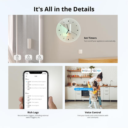 SONOFF MINIR4M 10A Matter Smart Switch,Universal DIY Module for Smart Home Automation Solution, Work with Alexa & Google Home,1 Pack