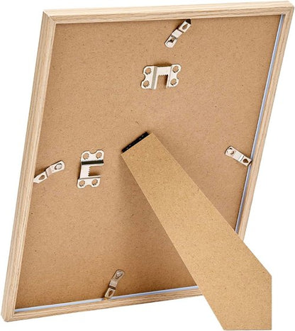JCJMY 9x12 Picture Frame - Shatter Resistant Plexiglass for Wall Mounting | Natural Finish, Horizontal or Vertical Display