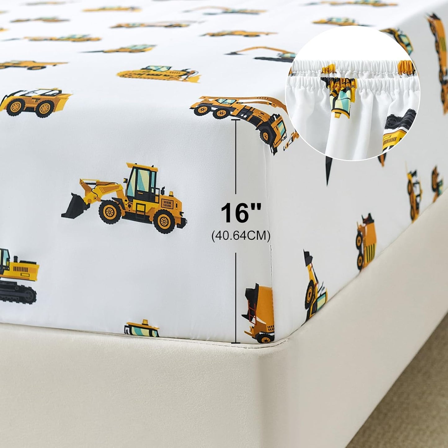 3-Piece Set Twin Size Bed Sheet by Coukouchyi, Soft & Breathable Kids Fitted & Flat Sheet for Boys with Deep Pocket