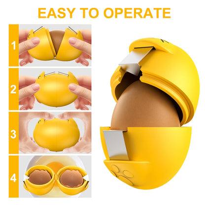 Egg Cracker, Silicone Egg Shell Opener, Cute Egg Shaped Design, Opens Eggs with Ease, A Little Happiness Boost for Your Kitchen. (Color: Yellow, 1-Pack)