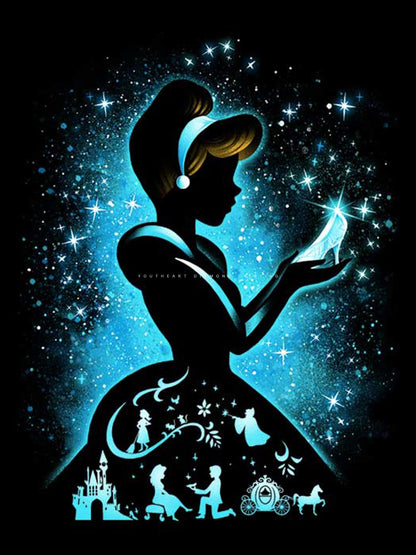 Youtheart Painting with Diamonds Princess Diamond Art, 5D Full Drill Cross Stitch Embroidery Kits, DIY Wall Décor