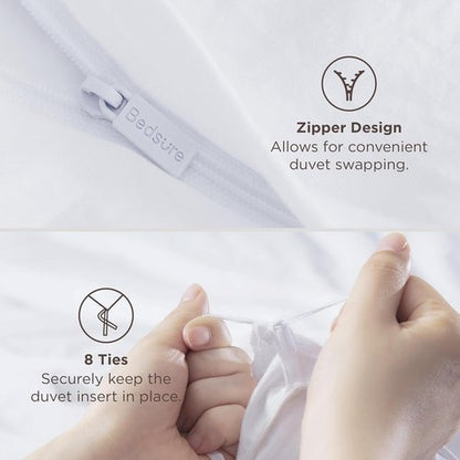 Bedsure Duvet Cover Set - Extra Soft Grayish Purple Twin/Twin XL Bedding, 2 Pieces with Zipper Closure