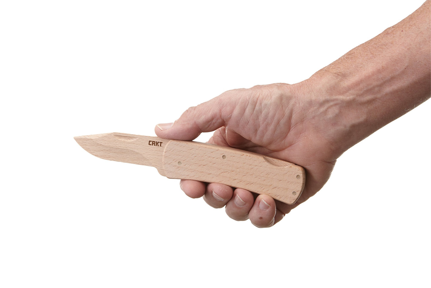 CRKT Nathan's Knife Kit: Wooden Pocket Knife, Drop Point Blade Design with Working Lock Back, Craft Project, Great for Kids 1032, Natural