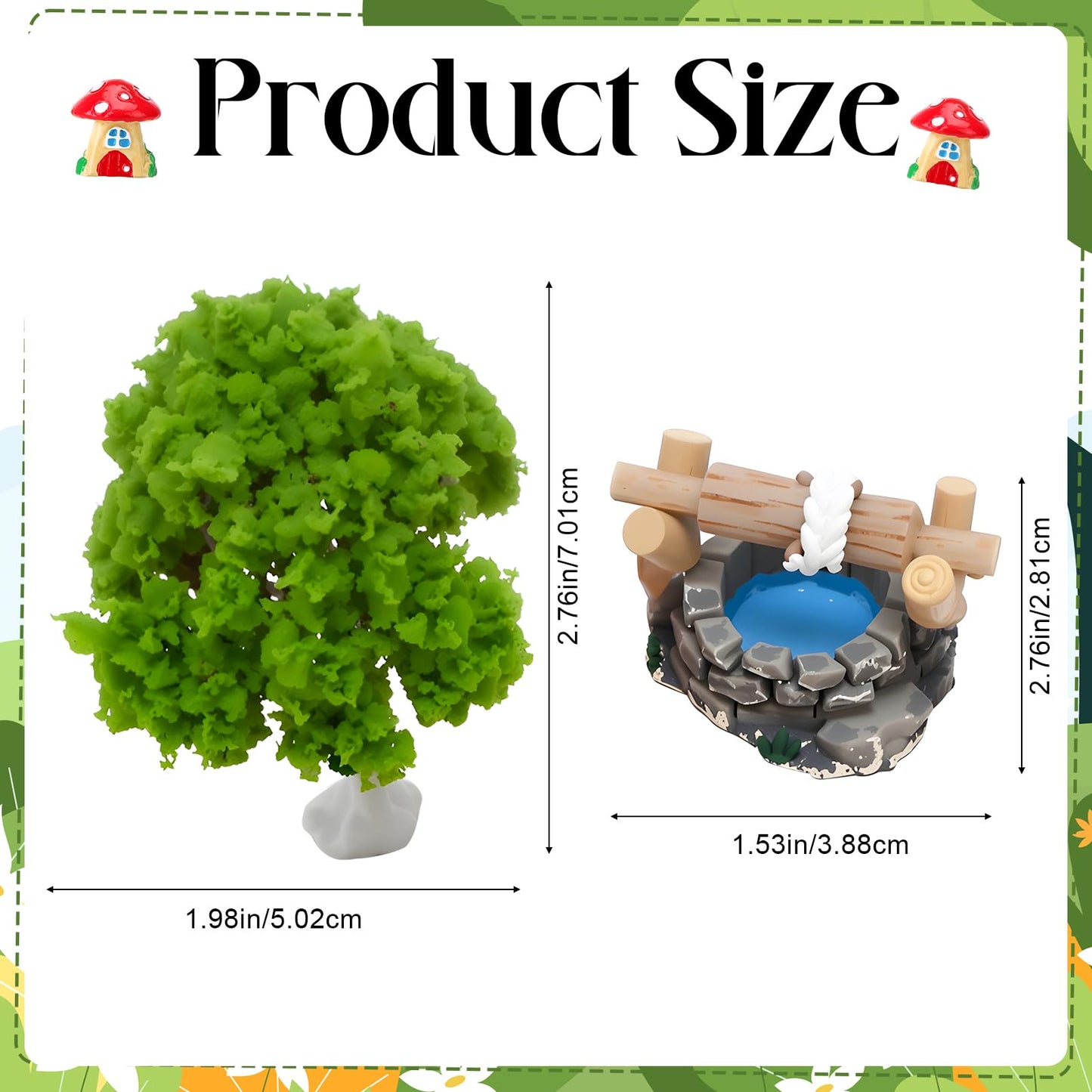 GGSTDDUP 45 Pcs Fairy Garden Accessories Miniatures Garden Kit with Animals, Mushroom House & Trees Miniature Accessories for Terrarium, Dollhouse & Outdoor Decor