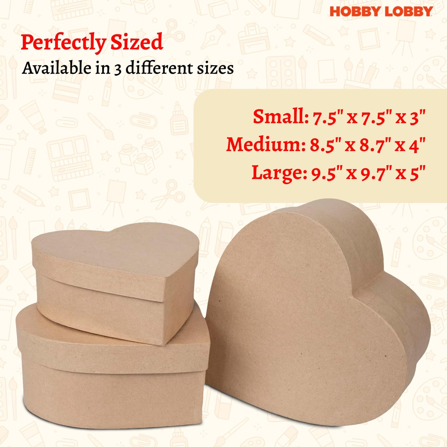 Heart Paper Mache Boxes with Lids (Set of 3) - Brown Kraft Paper Nesting Gift Boxes - Crafting Paper Mache Heart Box with Lid for Custom Decoration - Durable Paper Mache Box for Versatile Storage
