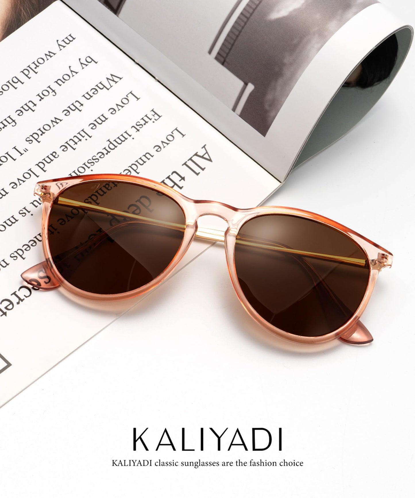 KALIYADI Sunglasses Womens Polarized Womens-Sunglasses: Trendy Sun Glasses with UV400 Retro Style for Party Beach Shopping