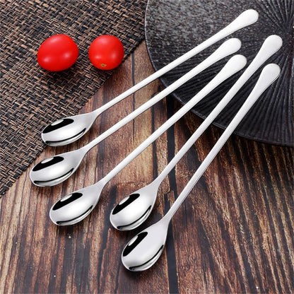 9.25-Inch Long Handle Iced Tea Spoon, Premium 304 Stainless Steel Cocktail Stirring Spoon, Silver